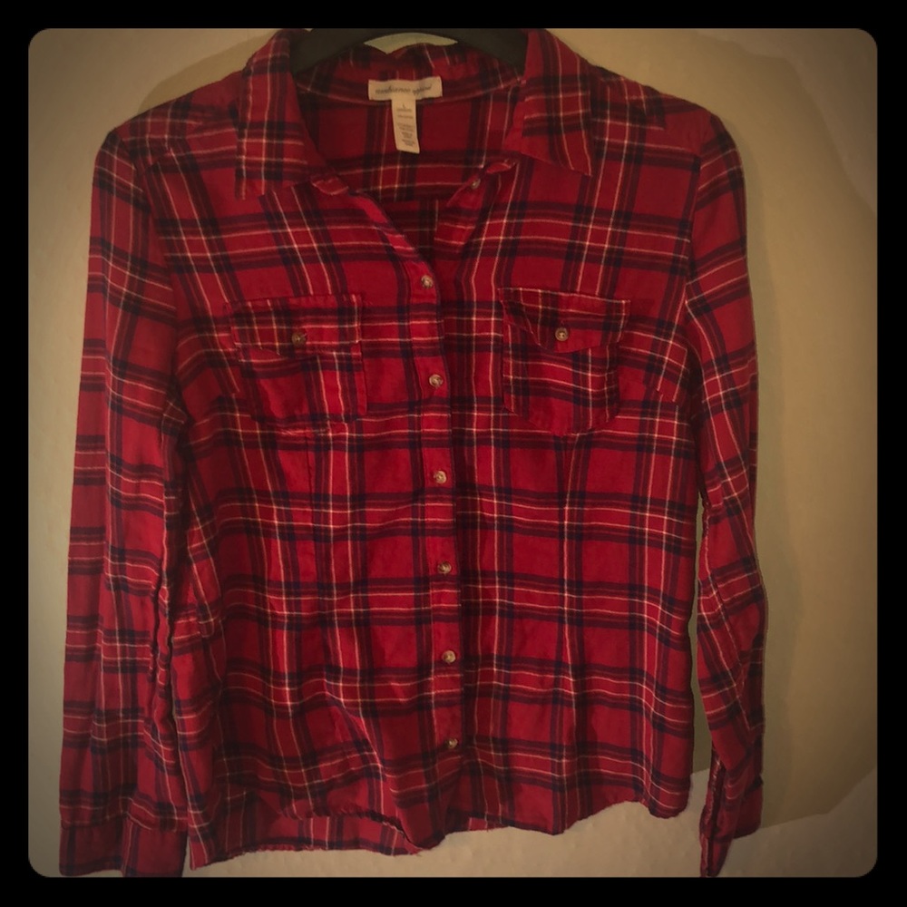 Red and Black Long-Sleeve Flannel
